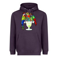 Plum parrots drinking margarita hawaiian Heavyweight Hoodie - artisFamous