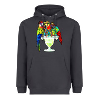 Smoke parrots drinking margarita hawaiian Heavyweight Hoodie - artisFamous