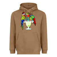 Toasted Coconut parrots drinking margarita hawaiian Heavyweight Hoodie - artisFamous