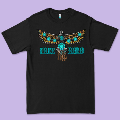 Turquoise Freebird Premium Tee Designed By Ranaportraitstore