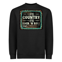 Black a little country a little rock n roll Heavyweight Sweatshirt - AdoDesignShop