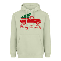 Matcha vintage red truck with christmas Heavyweight Hoodie - artisFamous