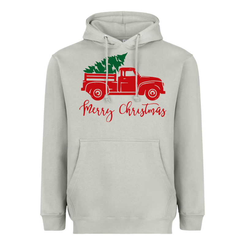 Vintage Red Truck With Christmas Heavyweight Hoodie by artisFamous | Teevron