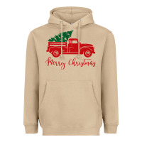Mushroom vintage red truck with christmas Heavyweight Hoodie - artisFamous