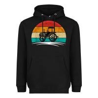 Black vintage tractor Heavyweight Hoodie - artisFamous