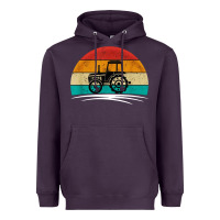 Plum vintage tractor Heavyweight Hoodie - artisFamous