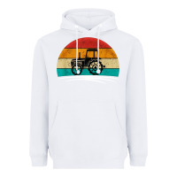 White vintage tractor Heavyweight Hoodie - artisFamous