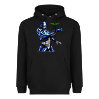 Black 8bit robocop Heavyweight Hoodie - artisFamous
