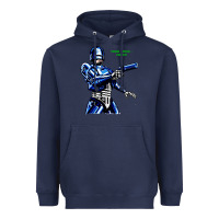 Navy 8bit robocop Heavyweight Hoodie - artisFamous