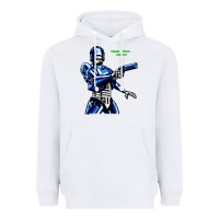 White 8bit robocop Heavyweight Hoodie - artisFamous