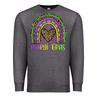 Charcoal Heather mardi gras rainbow Premium Sweatshirt - JahusDesignShop
