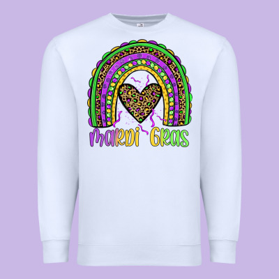 Mardi Gras Rainbow Premium Sweatshirt Designed By Jahusdesignshop