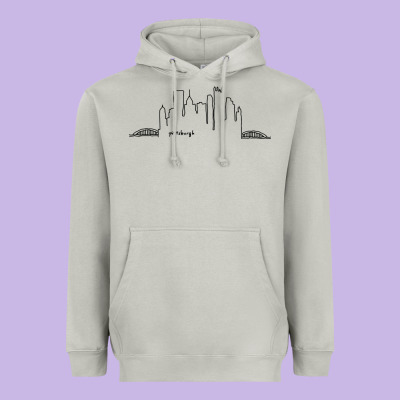 Pittsburgh Skyline City Heavyweight Hoodie Designed By Artisfamous