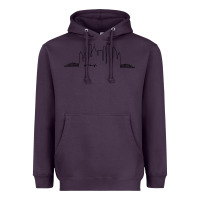 Plum pittsburgh skyline city Heavyweight Hoodie - artisFamous