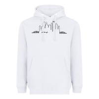 White pittsburgh skyline city Heavyweight Hoodie - artisFamous