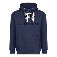 Navy i'd tip that funny cow tipping design Heavyweight Hoodie - artisFamous
