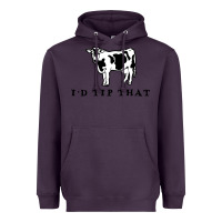 Plum i'd tip that funny cow tipping design Heavyweight Hoodie - artisFamous
