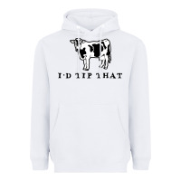 I'd Tip That Funny Cow Tipping Design Heavyweight Hoodie | Teevron