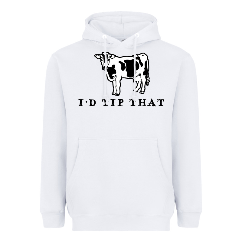 I'd Tip That Funny Cow Tipping Design Heavyweight Hoodie by artisFamous | Teevron