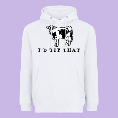 I'd Tip That Funny Cow Tipping Design Heavyweight Hoodie Designed By Artisfamous
