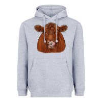 Heather Grey red angus Heavyweight Hoodie - JahusDesignShop