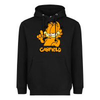 Black Funny Garfild new vector design Heavyweight Hoodie - artisFamous