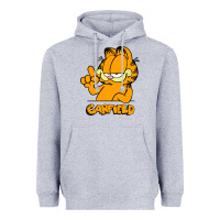 Heather Grey Funny Garfild new vector design Heavyweight Hoodie - artisFamous