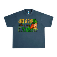 Midnight Navy Just a girl who loves St. Patrick's Day Urban Heavy Tee - FaDigitalArtStudio