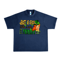 Navy Just a girl who loves St. Patrick's Day Urban Heavy Tee - FaDigitalArtStudio