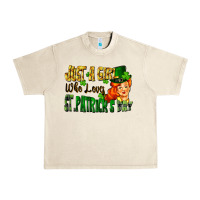 Sandshell Just a girl who loves St. Patrick's Day Urban Heavy Tee - FaDigitalArtStudio