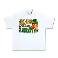 White Just a girl who loves St. Patrick's Day Urban Heavy Tee - FaDigitalArtStudio