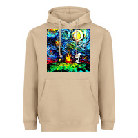 Mushroom starry night print van gogh parody Heavyweight Hoodie - artisFamous