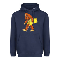 Navy bigfoot carrying taco Heavyweight Hoodie - artisFamous