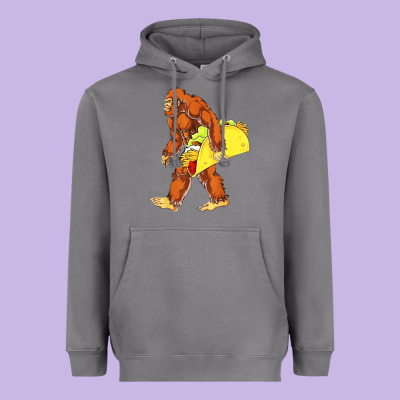 Bigfoot Carrying Taco Heavyweight Hoodie Designed By Artisfamous