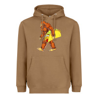 Toasted Coconut bigfoot carrying taco Heavyweight Hoodie - artisFamous