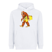 White bigfoot carrying taco Heavyweight Hoodie - artisFamous