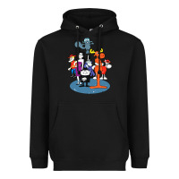 Black rocky & bullwinkle and friends Heavyweight Hoodie - artisFamous