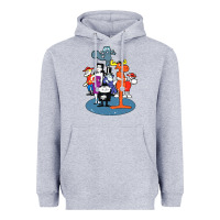 Heather Grey rocky & bullwinkle and friends Heavyweight Hoodie - artisFamous