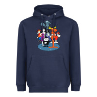Navy rocky & bullwinkle and friends Heavyweight Hoodie - artisFamous
