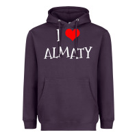 Plum i love almaty city Heavyweight Hoodie - artisFamous