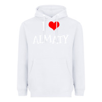White i love almaty city Heavyweight Hoodie - artisFamous