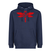 Navy coheed and cambria dragonfly Heavyweight Hoodie - artisFamous