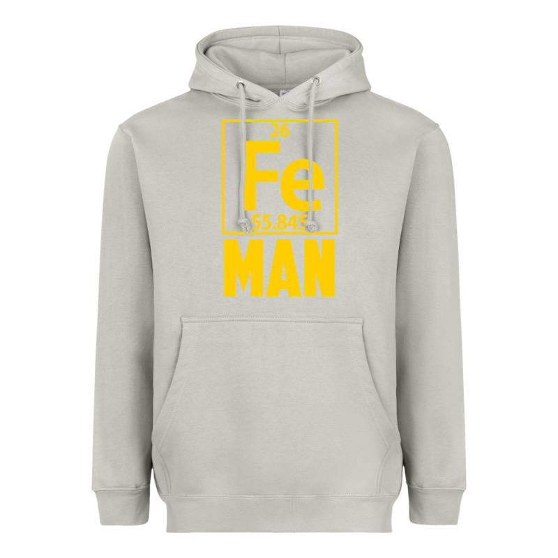 Fe Man Funny Superhero For Halloween Heavyweight Hoodie by artisFamous | Teevron