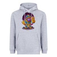 Heather Grey cartoons super hero Strong Hands Heavyweight Hoodie - artisFamous