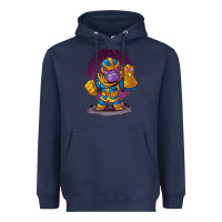 Navy cartoons super hero Strong Hands Heavyweight Hoodie - artisFamous