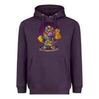Plum cartoons super hero Strong Hands Heavyweight Hoodie - artisFamous
