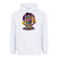 White cartoons super hero Strong Hands Heavyweight Hoodie - artisFamous