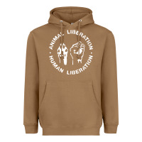 Toasted Coconut animal liberation Heavyweight Hoodie - artisFamous