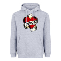 Heather Grey jesus love Heavyweight Hoodie - artisFamous