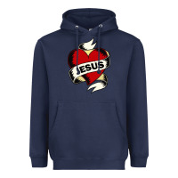 Navy jesus love Heavyweight Hoodie - artisFamous